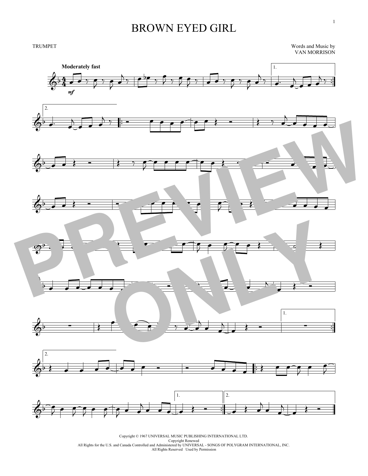 Produktgalerie: Seite 1 von 1 Brown Eyed Girl, Van Morrison, Trompete