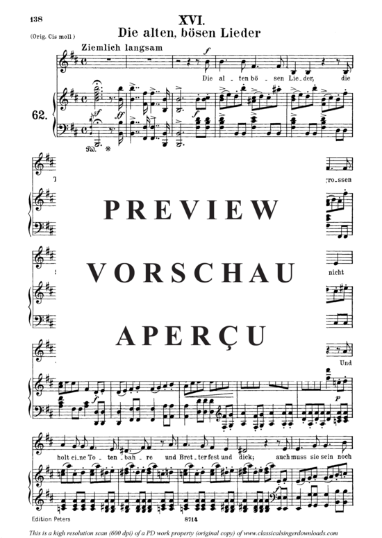 gallery: Die alten, bösen Lieder, Op.48 No.16 , , (Gesang mittel + Klavier)