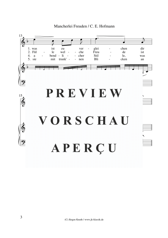 gallery: Mancherlei Freuden (Ein Rundgesang mit willkührlichem Chor), , (Gemischter Chor)