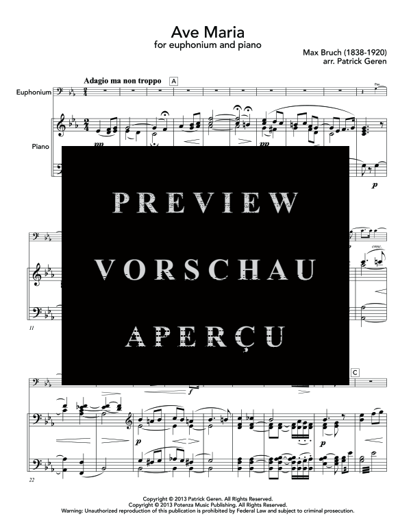 Product gallery: Page 5 of 11 Ave Maria, , (euphonium and piano)