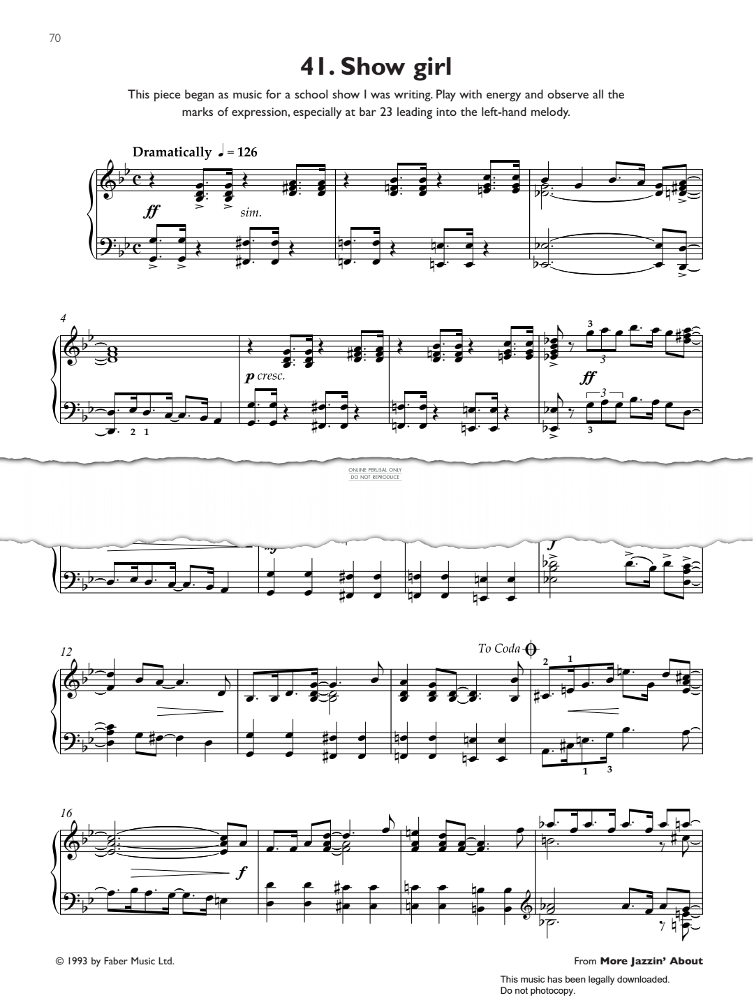Produktbild zu: Show Girl (from 'More Jazzin' About')