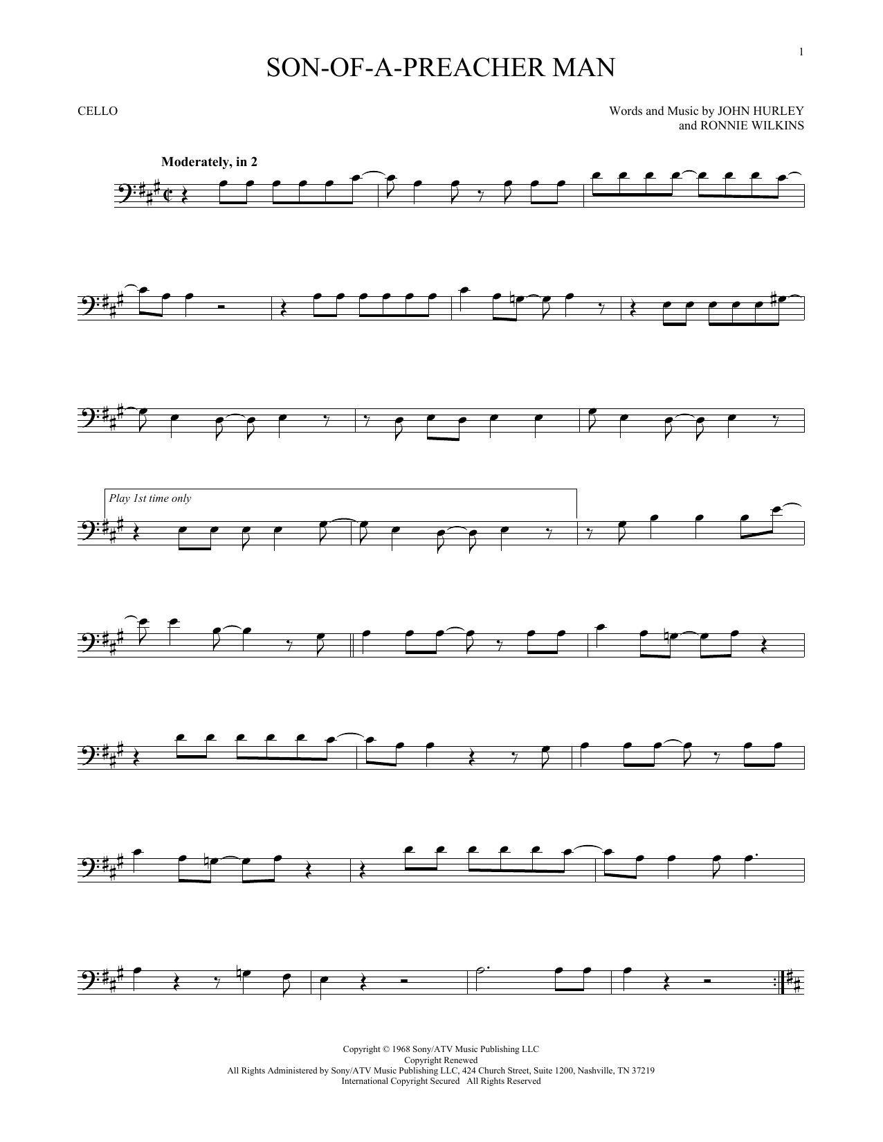 Produktgalerie: Seite 1 von 1 Son-Of-A-Preacher Man, Dusty Springfield, Violoncello