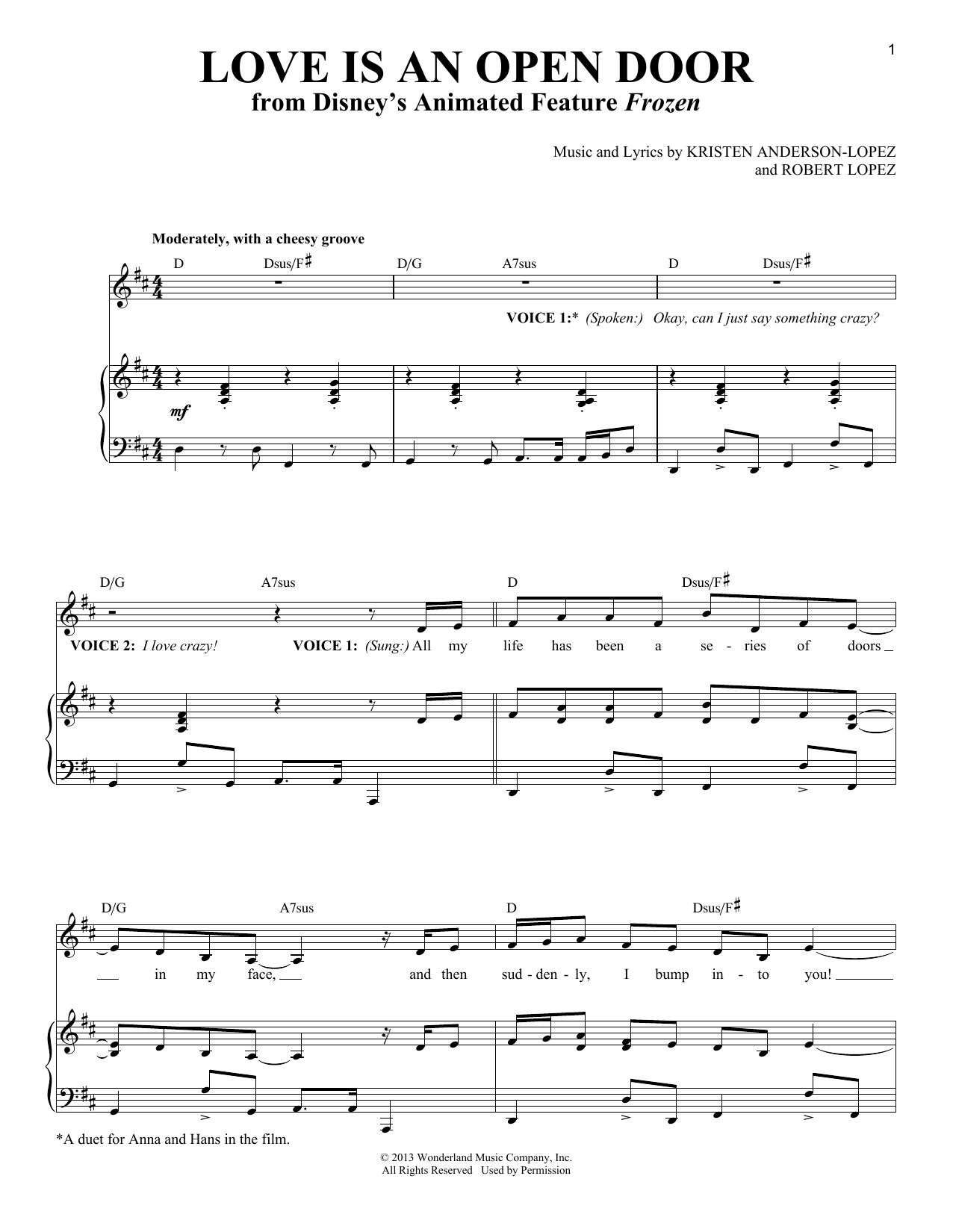 Produktbild zu: Love Is An Open Door (from Frozen)