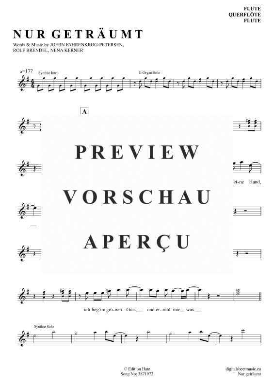 gallery: Nur geträumt, Nena, Querflöte