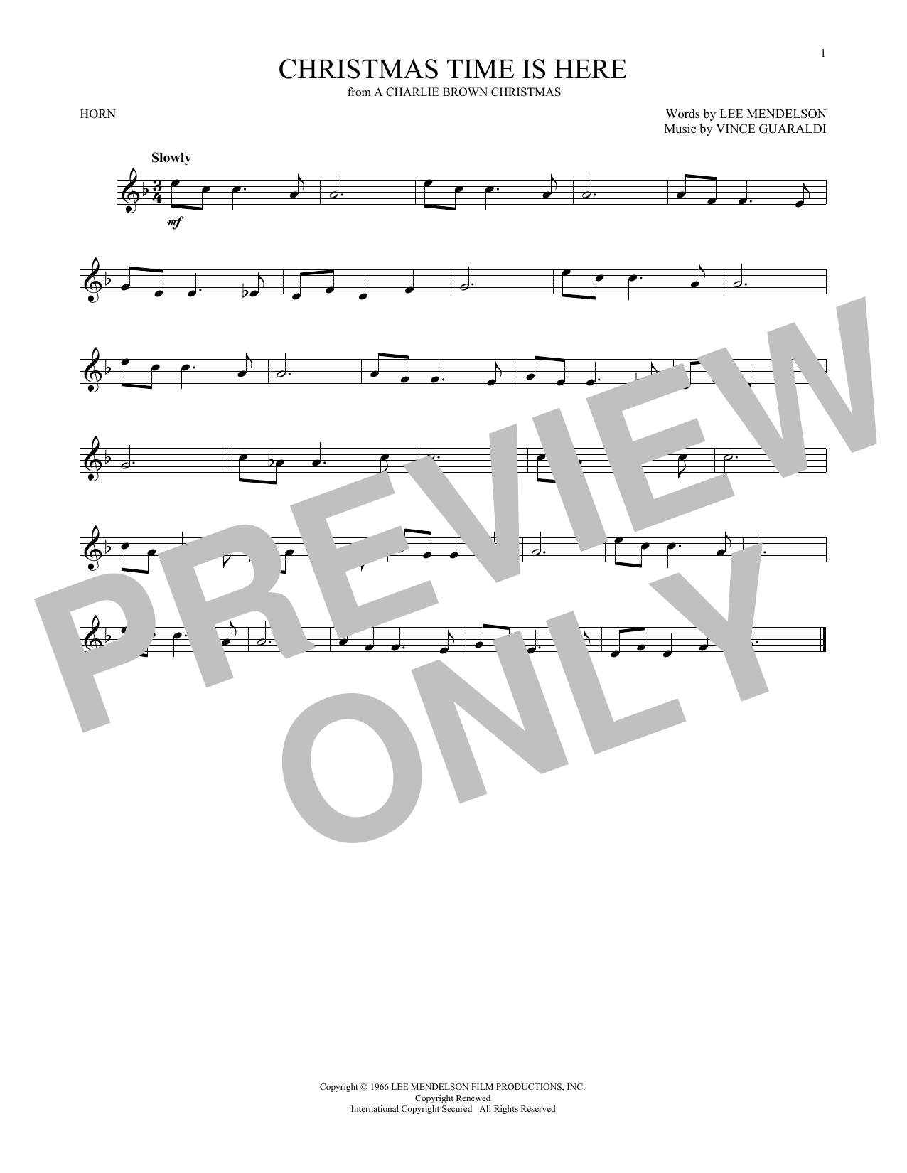 Produktgalerie: Seite 1 von 1 Christmas Time Is Here, Vince Guaraldi, Horn