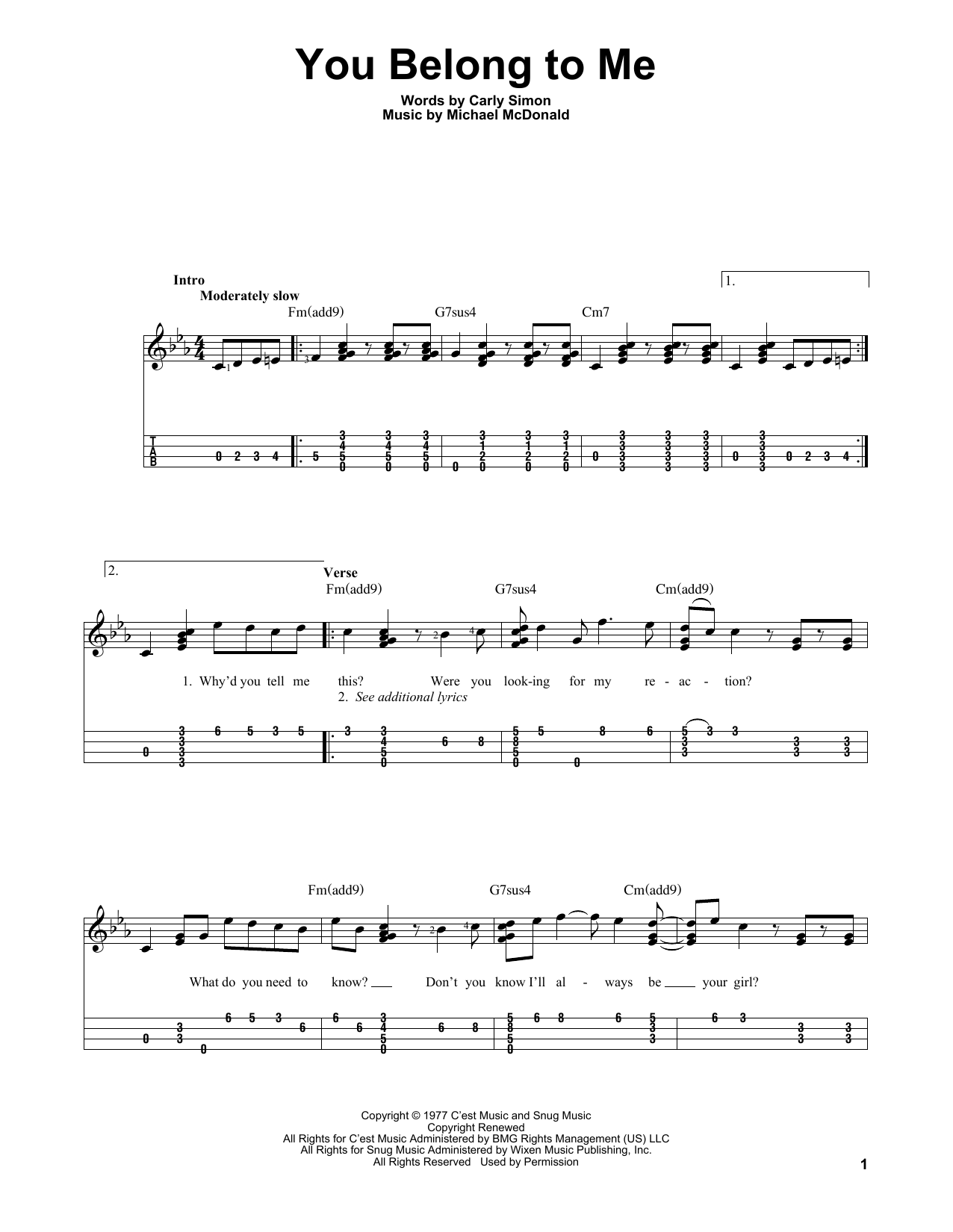 Product gallery: Page 1 of 1 You Belong To Me, Carly Simon