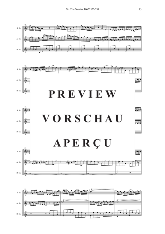 Product gallery: Page 14 of 21 Six Trio Sonatas, BWV 525-530 , , (Saxophone Trio SAB)