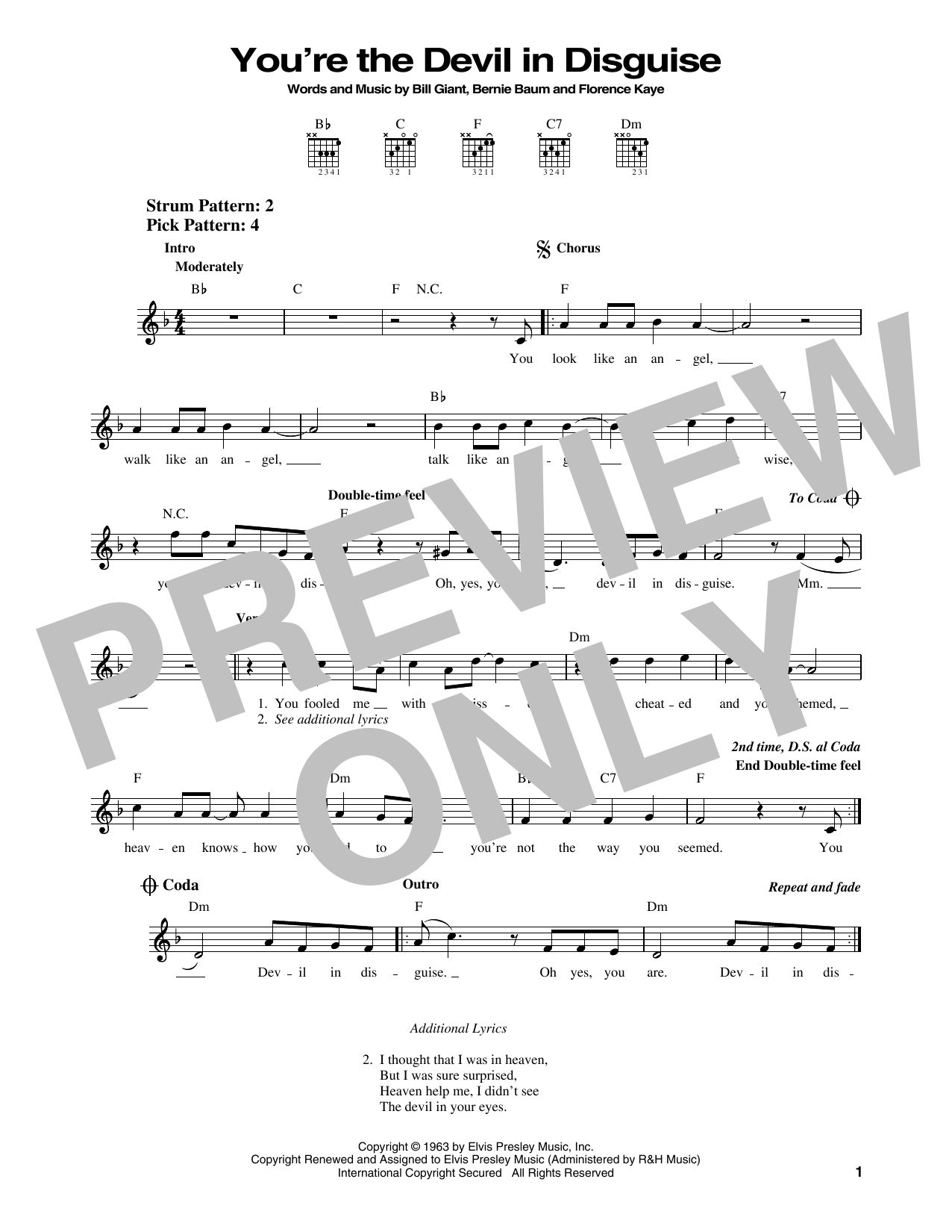 Produktgalerie: Seite 1 von 1 (You're The) Devil In Disguise, Elvis Presley, Gitarre