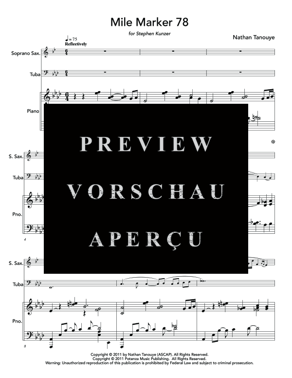 Produktgalerie: Seite 5 von 11 Mile Marker 78, , (Trio Sopran Saxophon, Tuba und Klavier)
