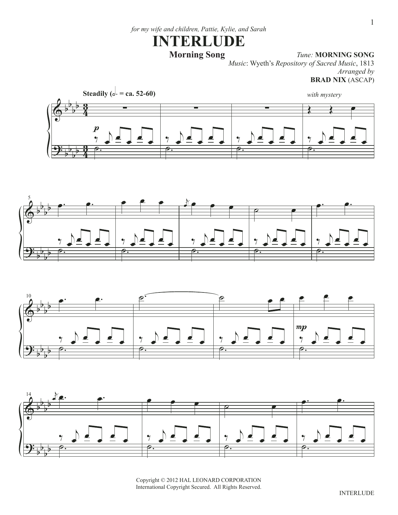 Product picture to: Interlude (arr. Brad Nix)