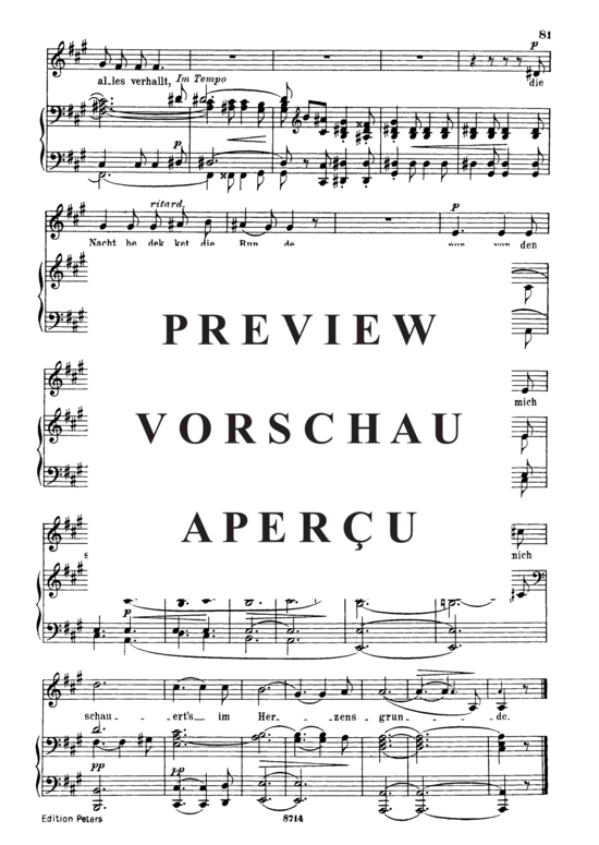 Product gallery: Page 3 of 3 Im Walde, Op.39 No.11, , Medium Voice and Piano