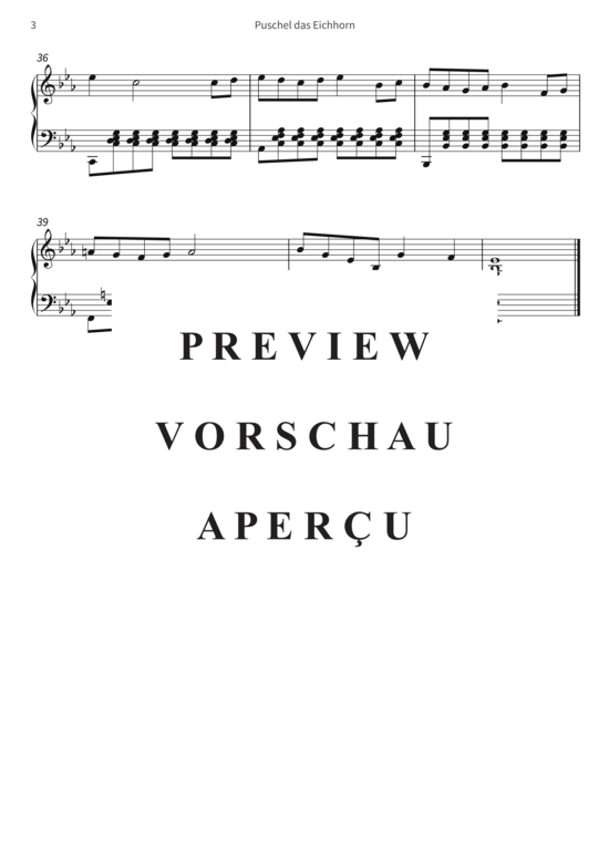 Product gallery: Page 6 of 6 Puschel das Eichhorn - Title Song from the TV series Puschel das Eichhorn aka Bannertail-Story of a Grey Squirrel (1984) , , Piano Solo