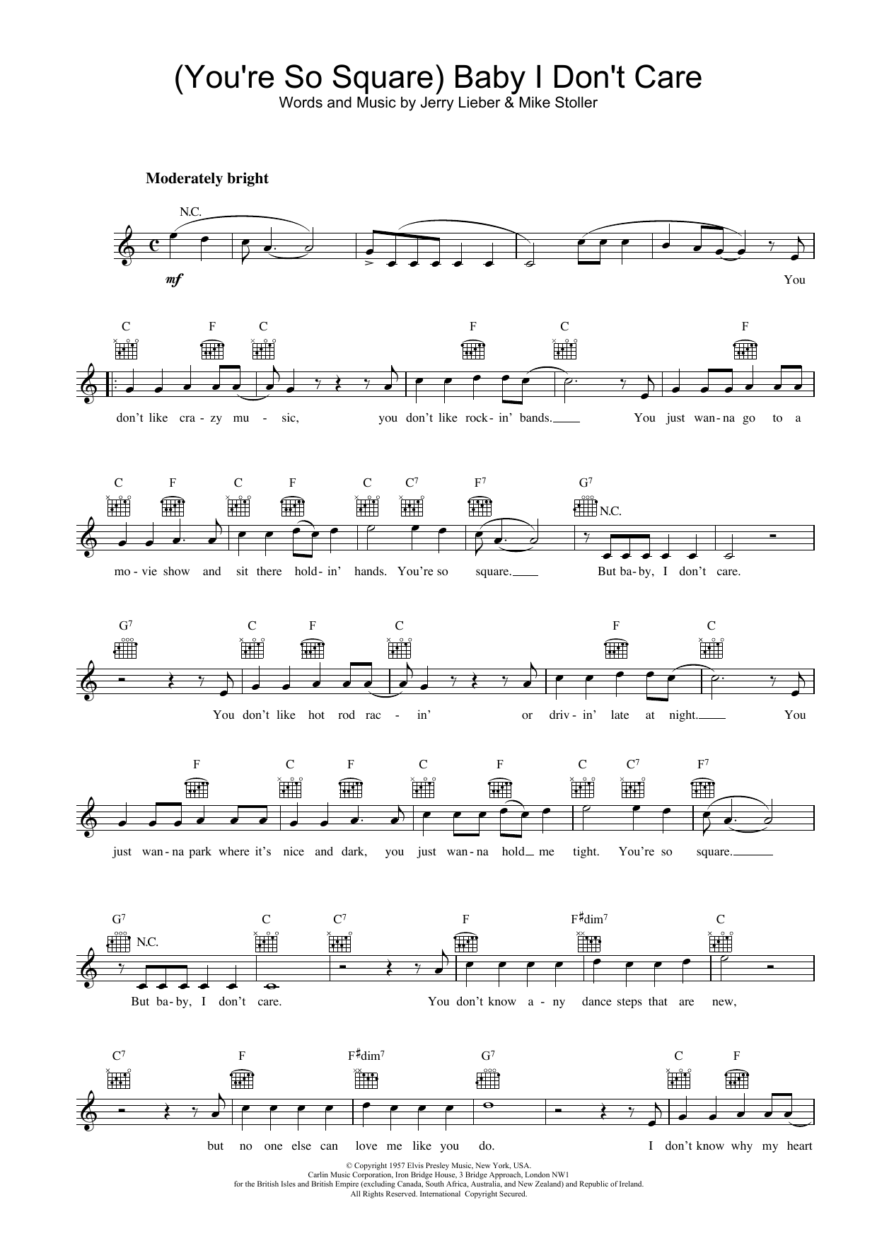 Produktgalerie: Seite 1 von 1 (You're So Square) Baby I Don't Care, Elvis Presley, Melodieinstrument