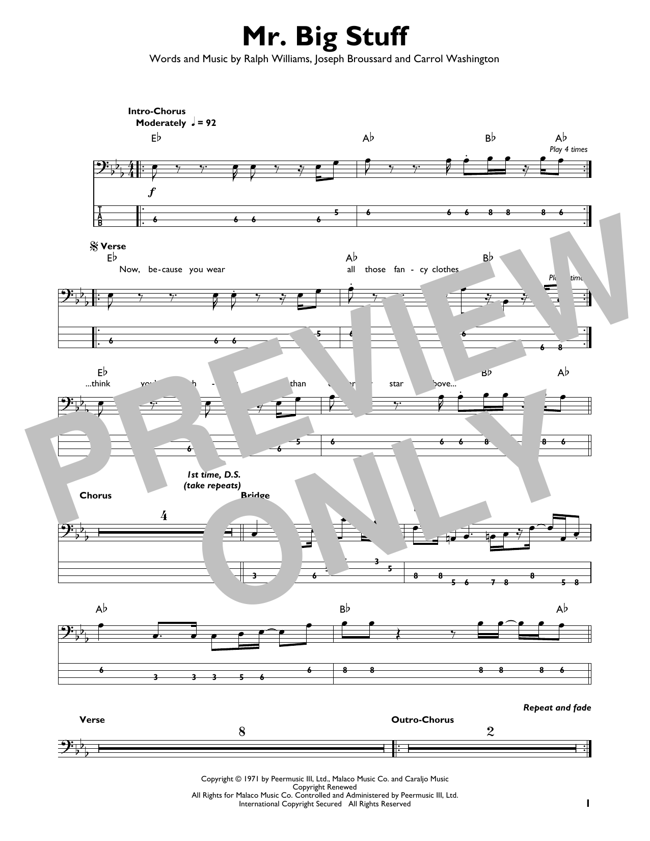 Produktgalerie: Seite 1 von 1 Mr. Big Stuff, Jean Knight, E-Bass, Gitarre