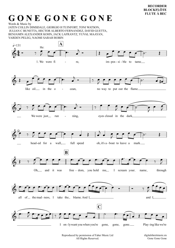 Produktbild zu: Gone Gone GoneDavid Guetta, Teddy Swims, Tones And I