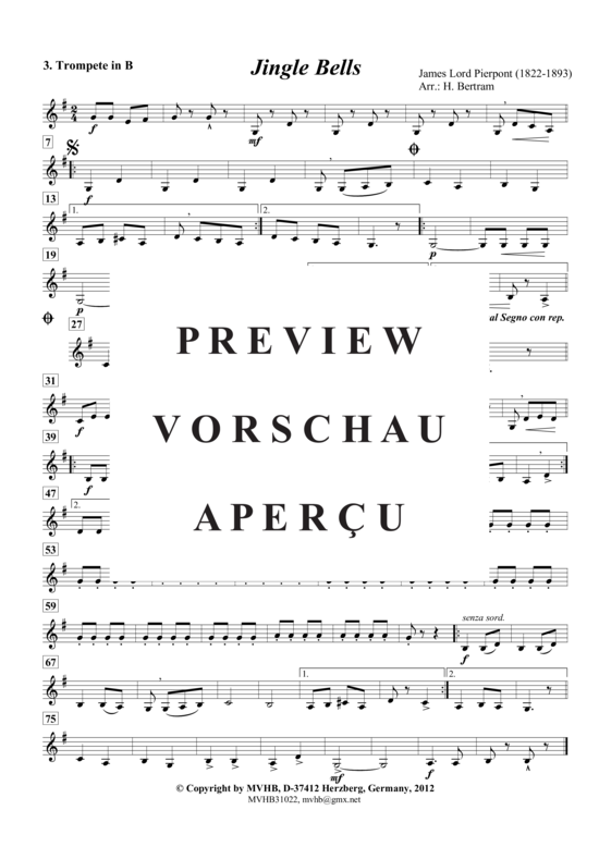 Produktgalerie: Seite 9 von 10 Jingle Bells , , (Trompeten-Trio)