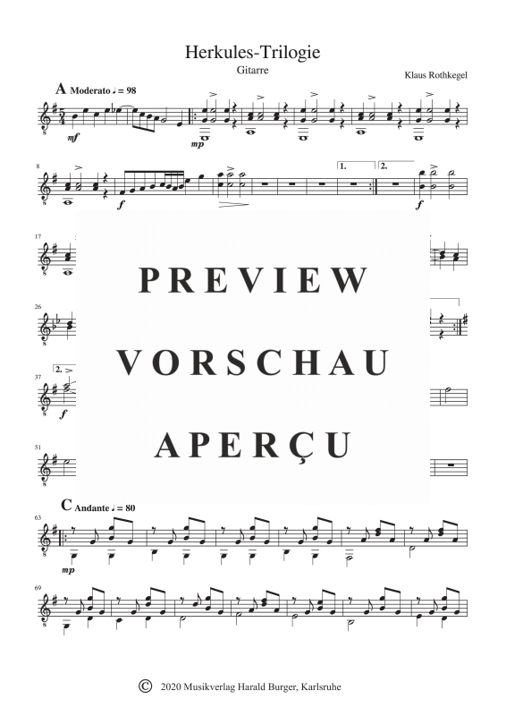 gallery: Herkules Trilogie, , Zupforchester - Einzelstimmen