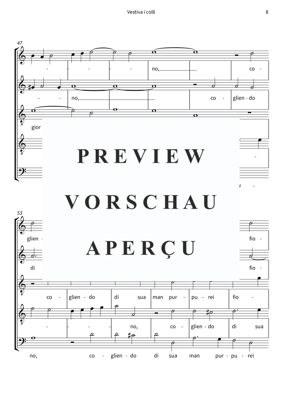 gallery: Vestiva i colli - Un madrigale magistrale del Rinascimento, , Gemischter Chor/Ensemble 5-stimmig CATQB
