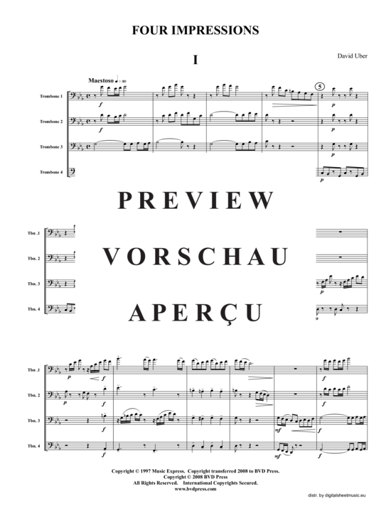 Product gallery: Page 2 of 21 Four Impressions (Suite) , , Trombone Quartet