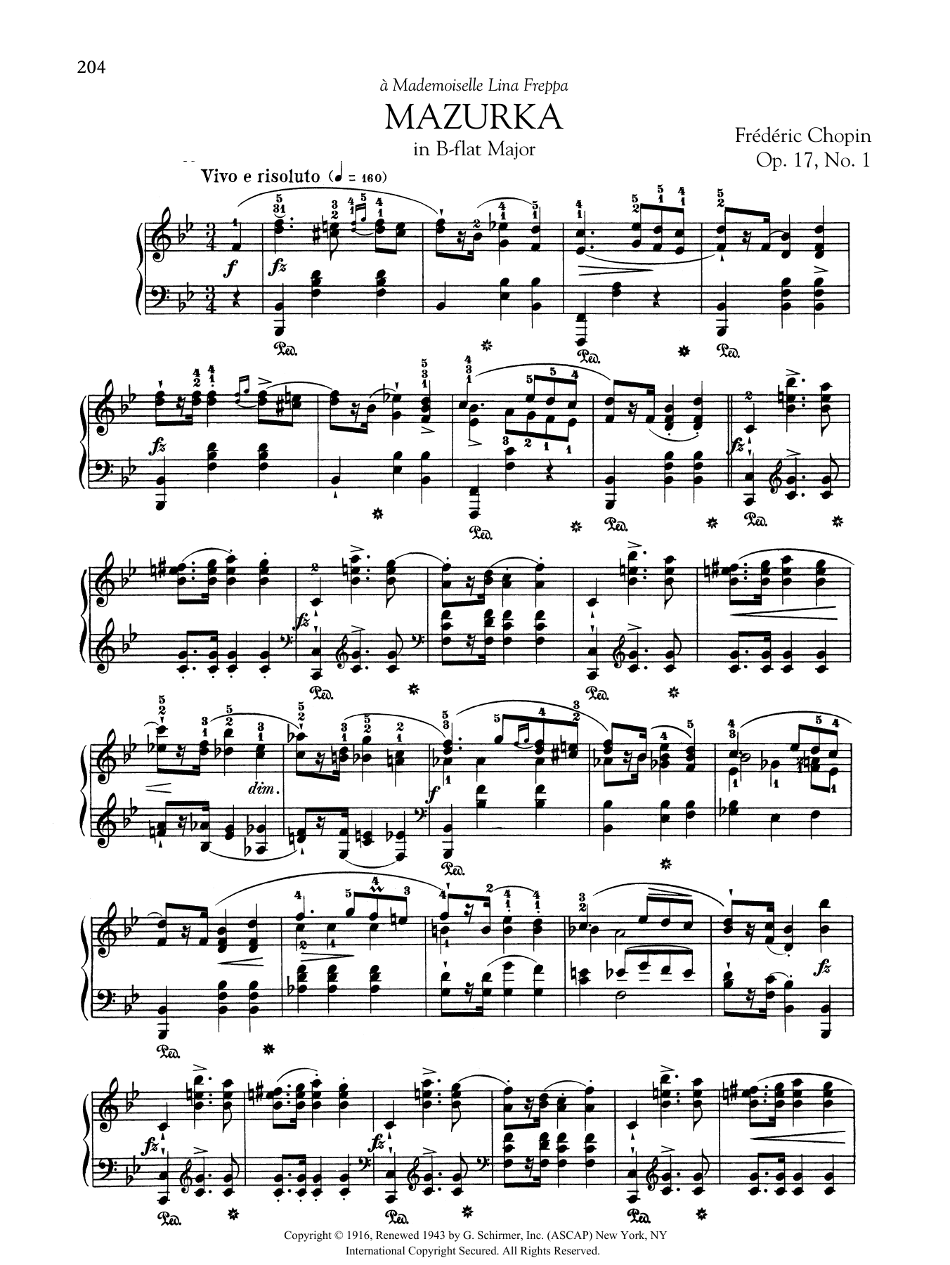 Product gallery: Page 1 of 1 Mazurka in B-flat Major, Op. 17, No. 1, Frédéric Chopin