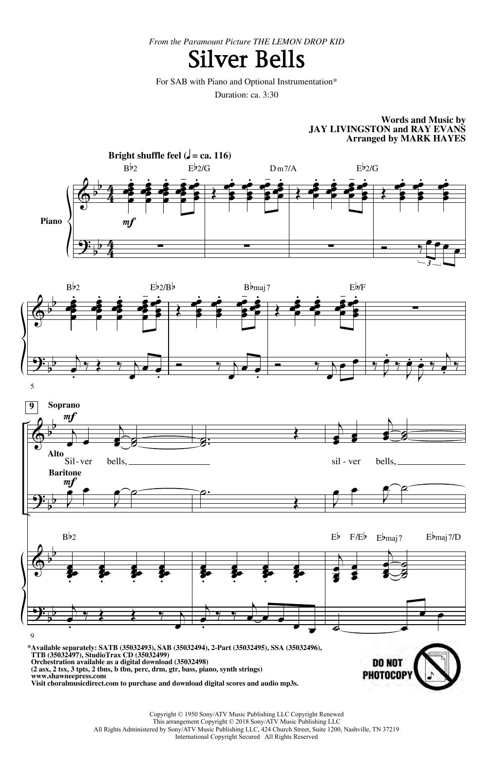 Produktbild zu: Silver Bells (arr. Mark Hayes)
