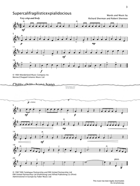 Produktgalerie: Seite 1 von 1 Chitty Chitty Bang Bang, Richard M. Sherman, Violine