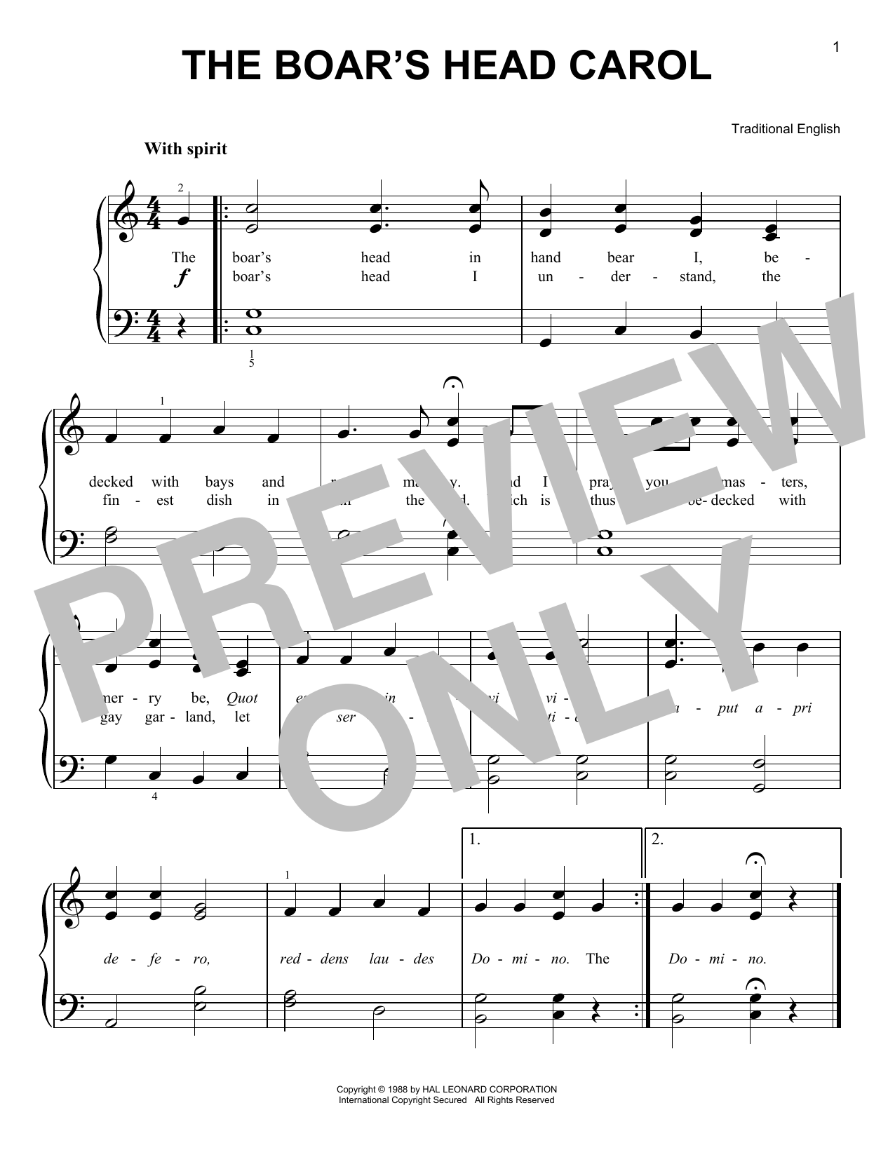 Product gallery: Page 1 of 1 The Boar's Head Carol, 19th Century English Carol