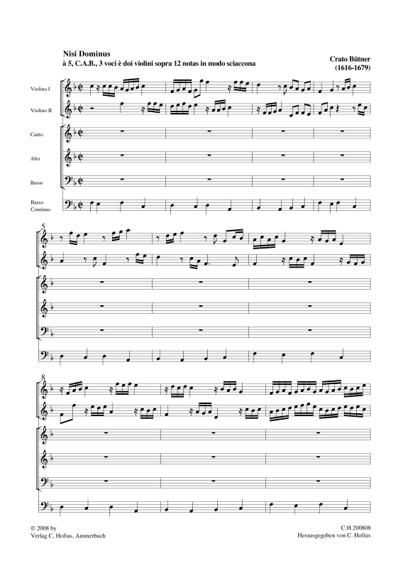 gallery: Nisi Dominus , , (Gemischtes Ensemble SAB, 2x Violine und BC)