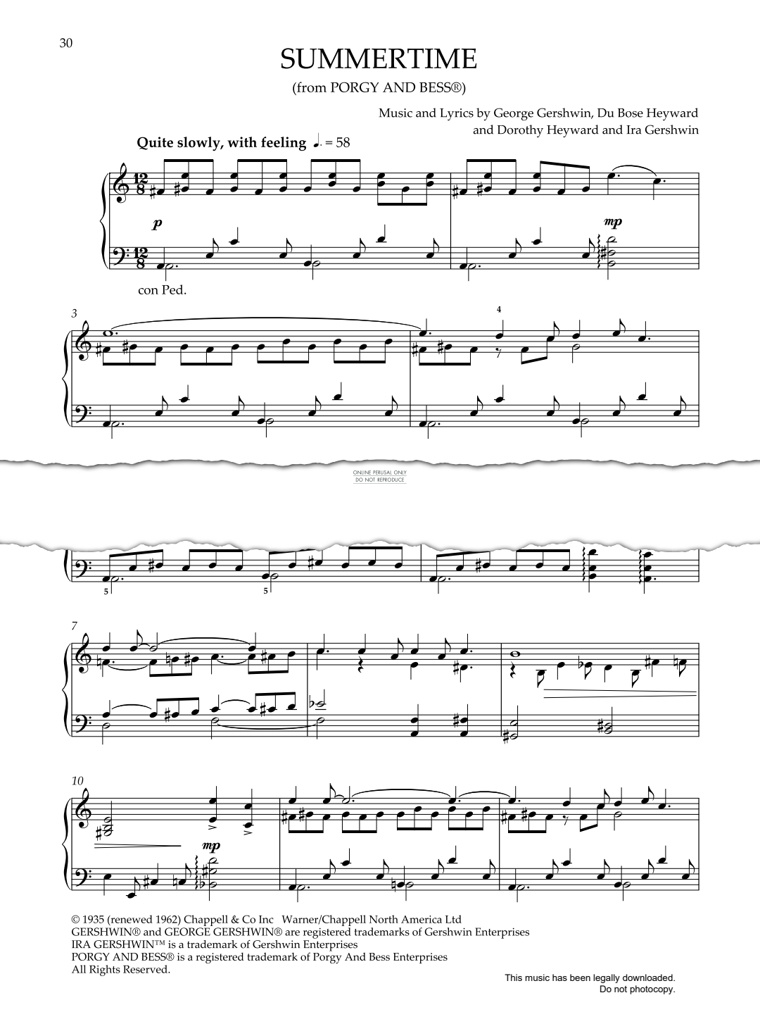 Product picture to: Summertime (from PORGY AND BESS®)
