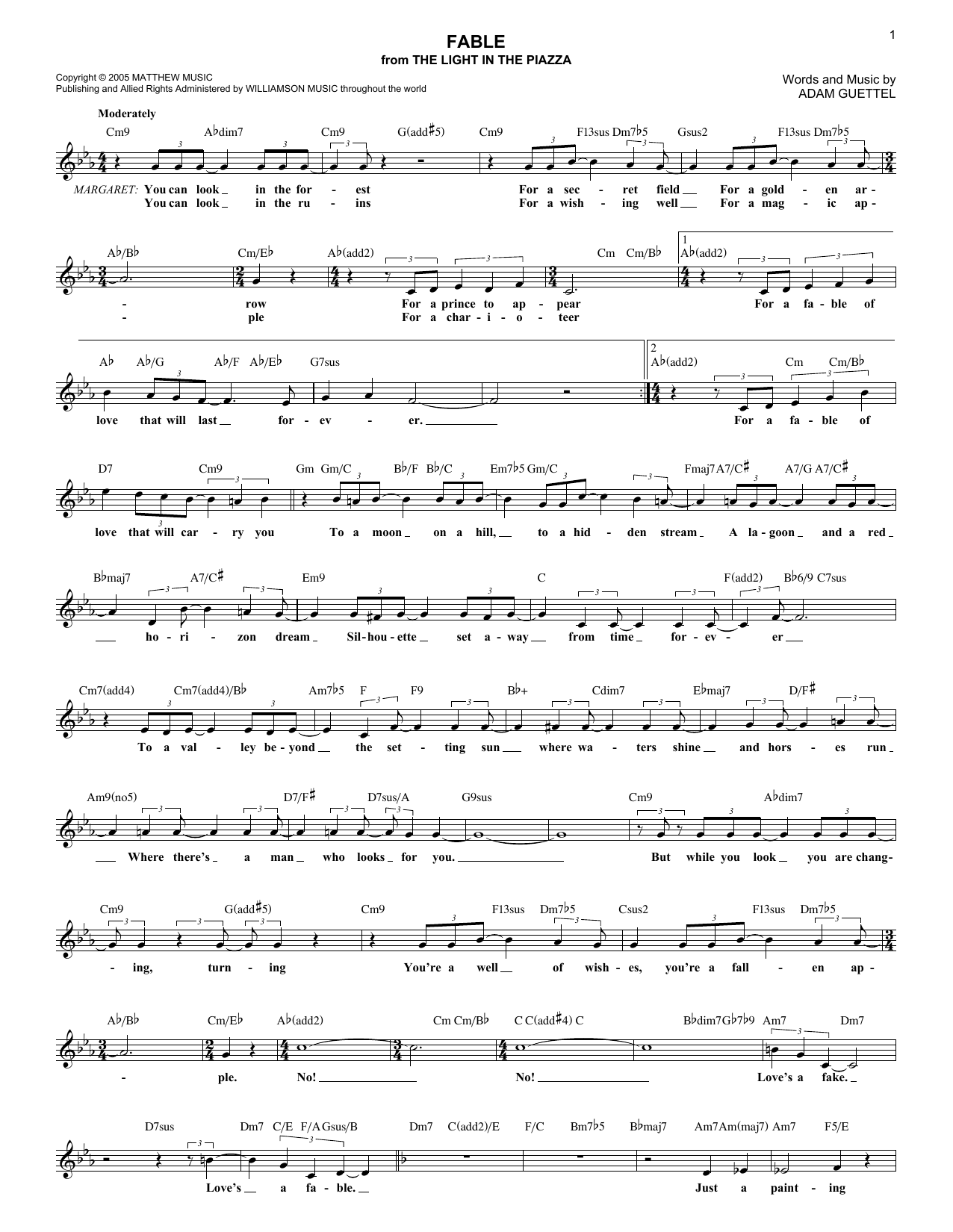Produktbild zu: Fable (from The Light In The Piazza)