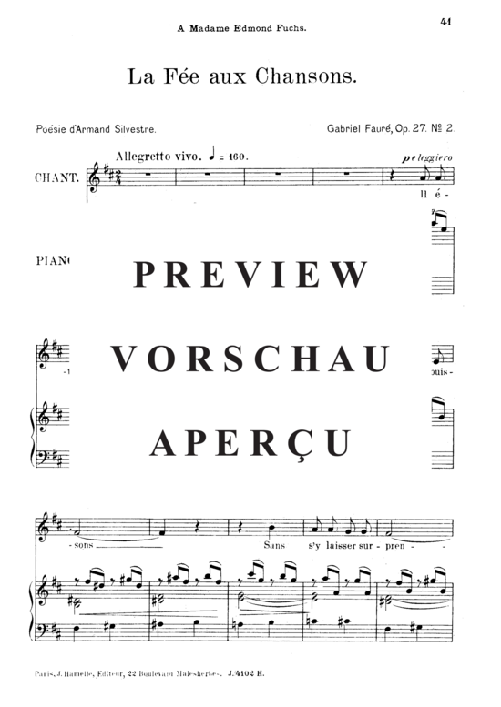 Product gallery: Page 2 of 7 La fée aux chansons Op.27 No.2, , Medium Voice and Piano