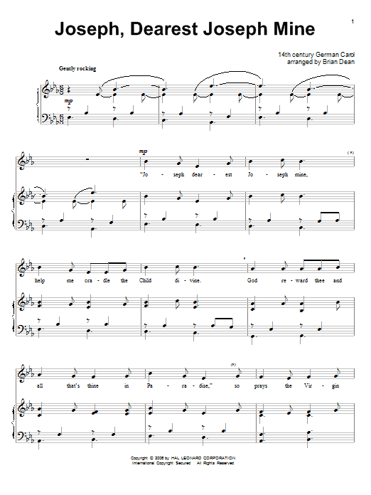 Product gallery: Page 1 of 1 Joseph Dearest, Joseph Mine, Traditional German Carol