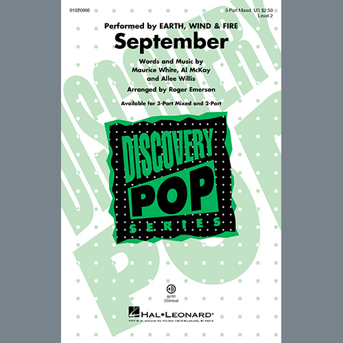 cover: September (arr. Roger Emerson), Earth, Wind & Fire, Chor