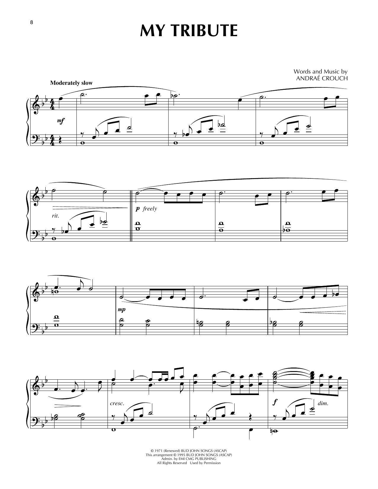 Product picture to:  My Tribute - Andrae Crouch