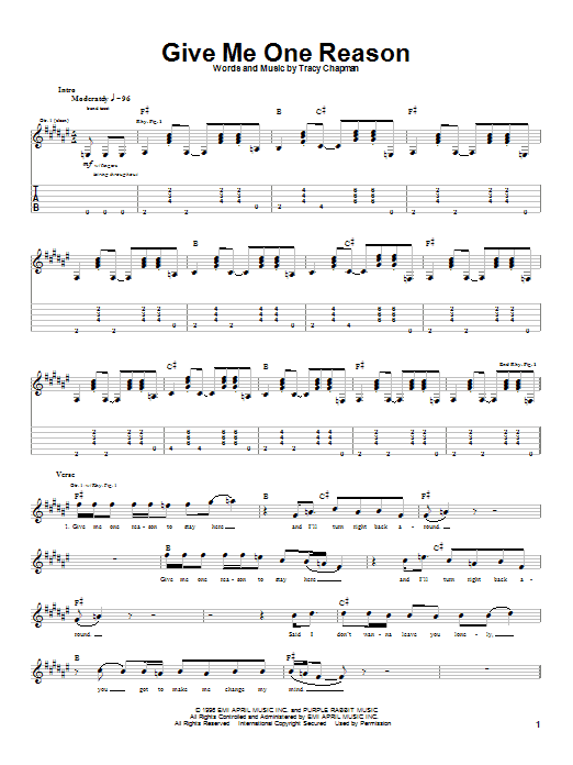 Product gallery: Page 1 of 1 Give Me One Reason, Tracy Chapman