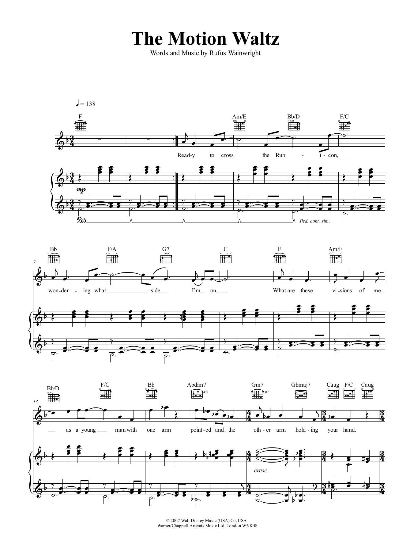 Produktgalerie: Seite 1 von 1 The Motion Waltz, Rufus Wainwright, Gesang, Gitarre, Klavier