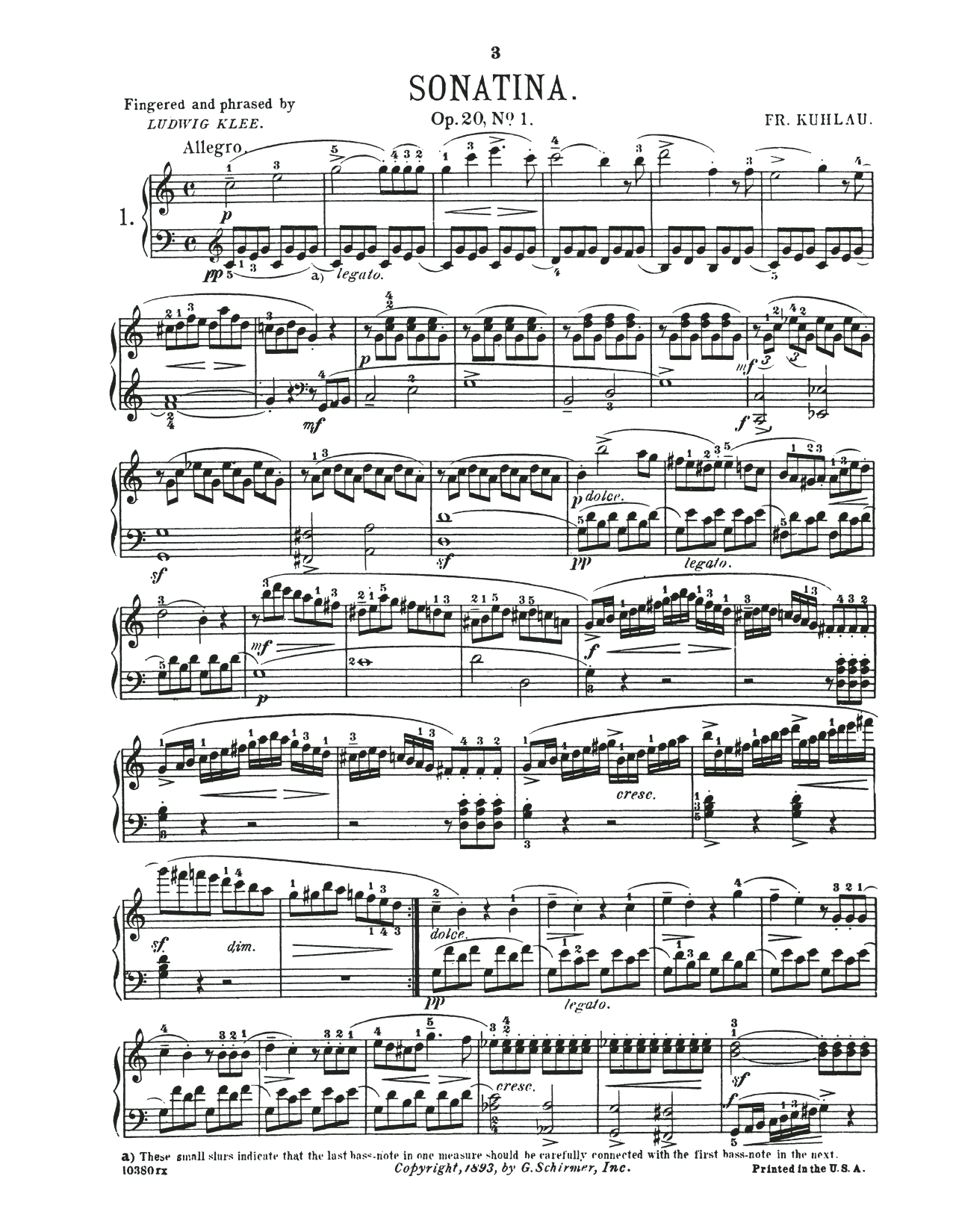 Produktbild zu: Sonatina In C Major, Op. 20, No. 1