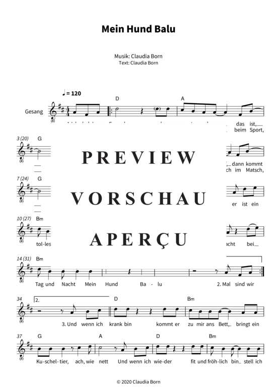 gallery: Mein Hund Balu, Yvaine, Gesang und Akkorde Leadsheet