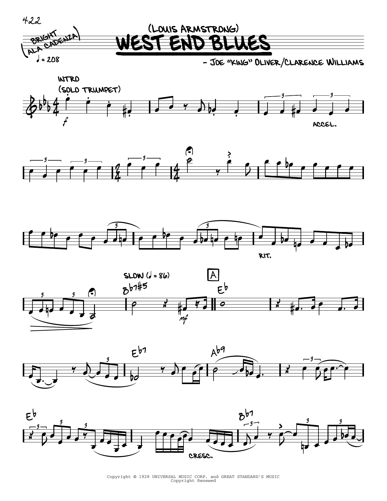 Produktbild zu: West End Blues (solo only)