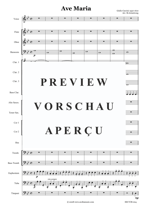 Produktgalerie: Seite 4 von 11 Ave Maria, , Concert Band und Tenor Solo