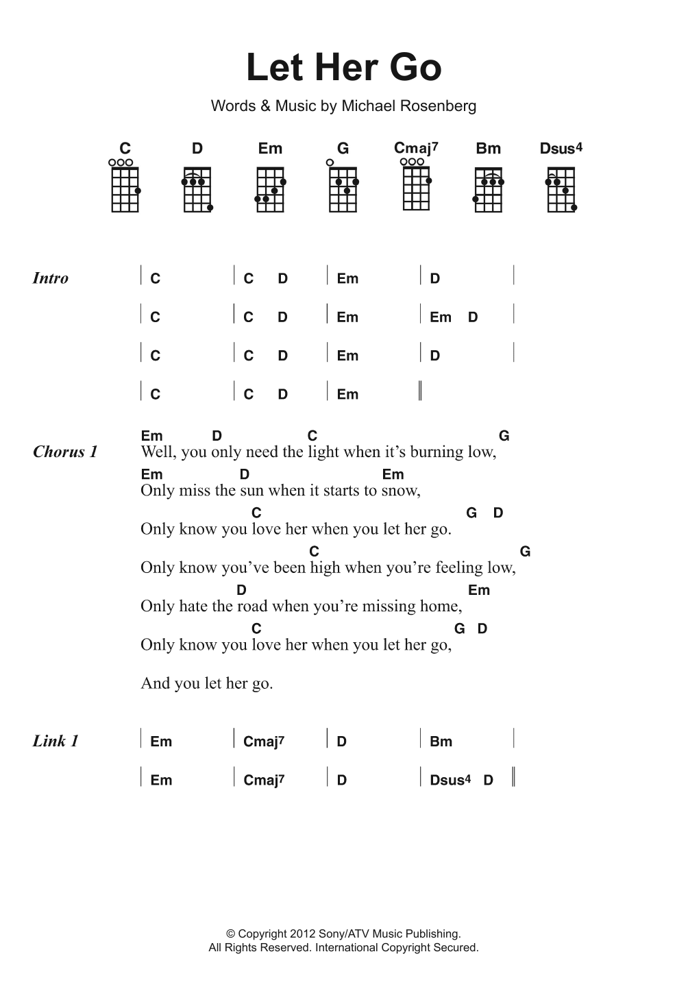 Produktgalerie: Seite 1 von 1 Let Her Go, Passenger, Gesang, Gitarre, Klavier