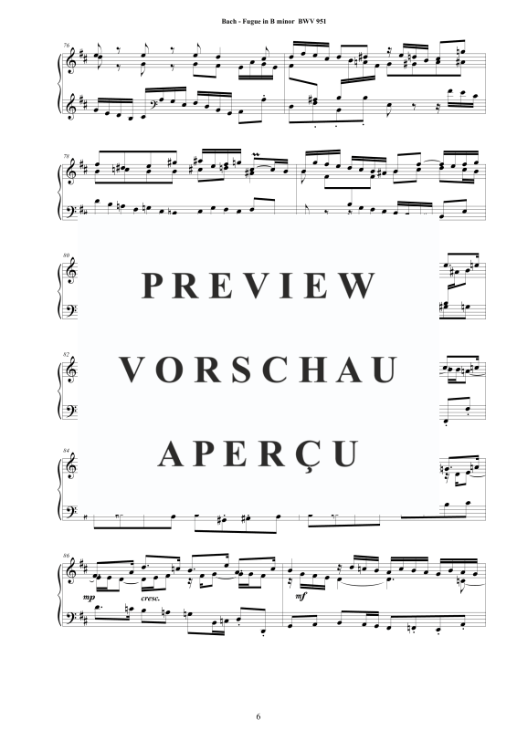 Product gallery: Page 7 of 9 Fugue in B minor BWV 951, , Solo Piano