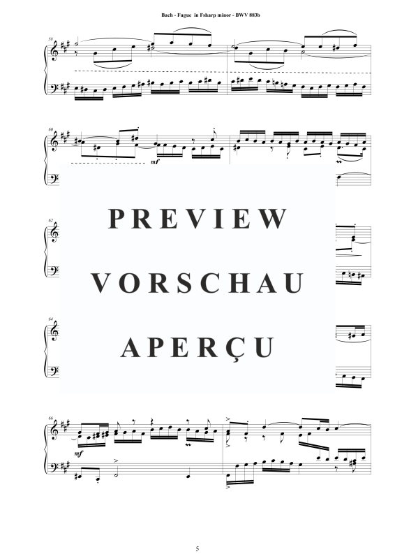 Produktgalerie: Seite 6 von 7 Fuge in Fis-Moll BWV 883b, , Klavier Solo