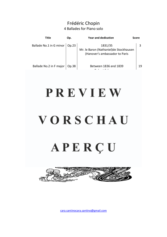 Produktgalerie: Seite 3 von 11 4 Balladen für Klavier - Vollständige Partituren, , Klavier Solo