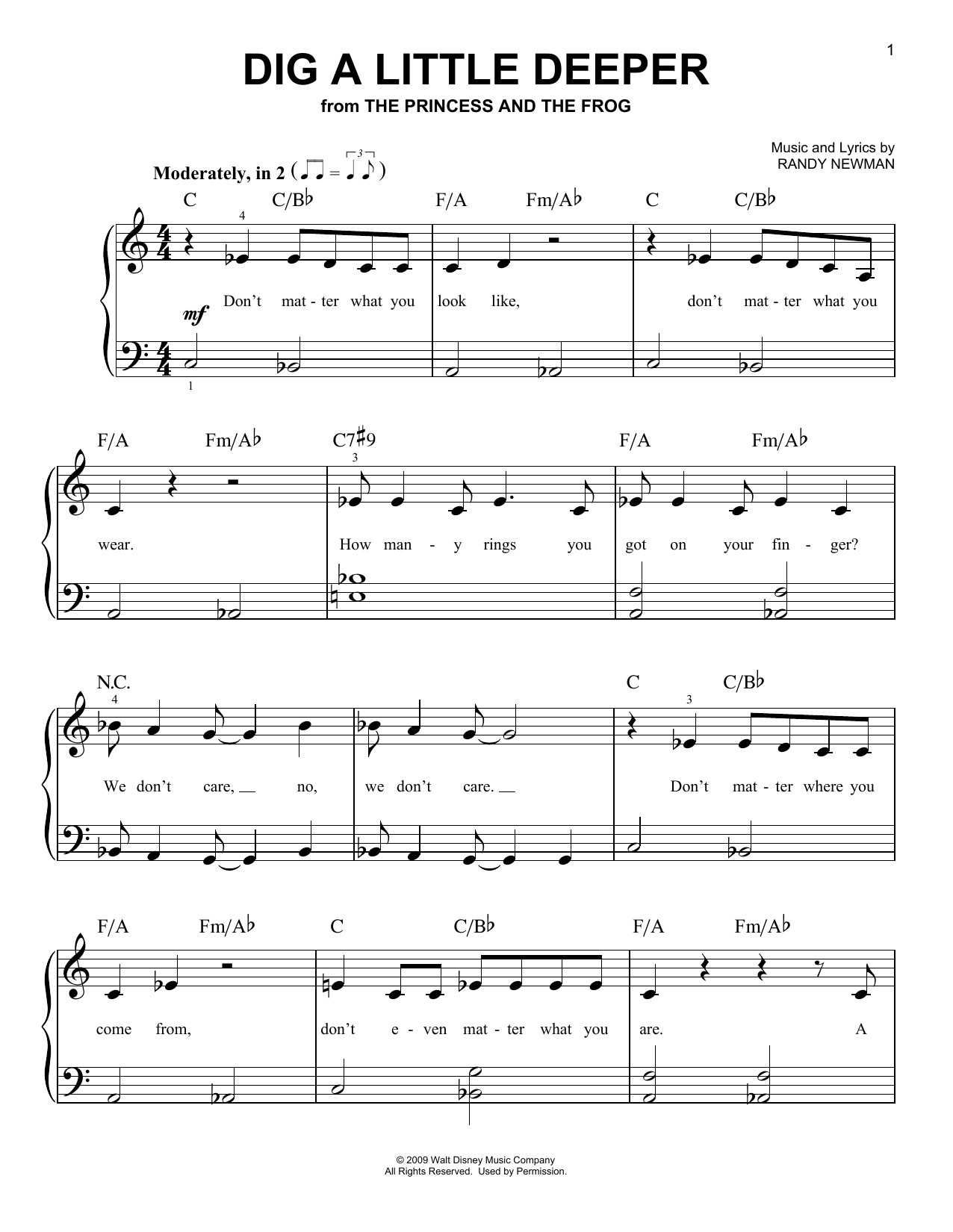 Produktbild zu: Dig A Little Deeper (from The Princess And The Frog)