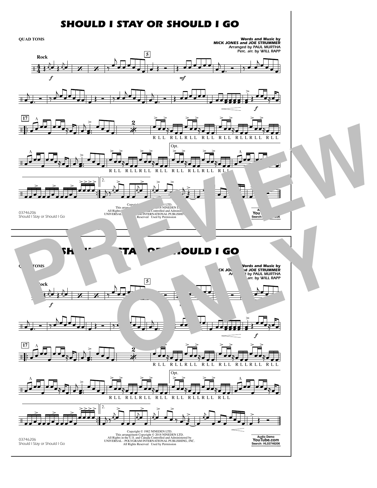 Product picture to: Should I Stay Or Should I Go - Quad Toms
