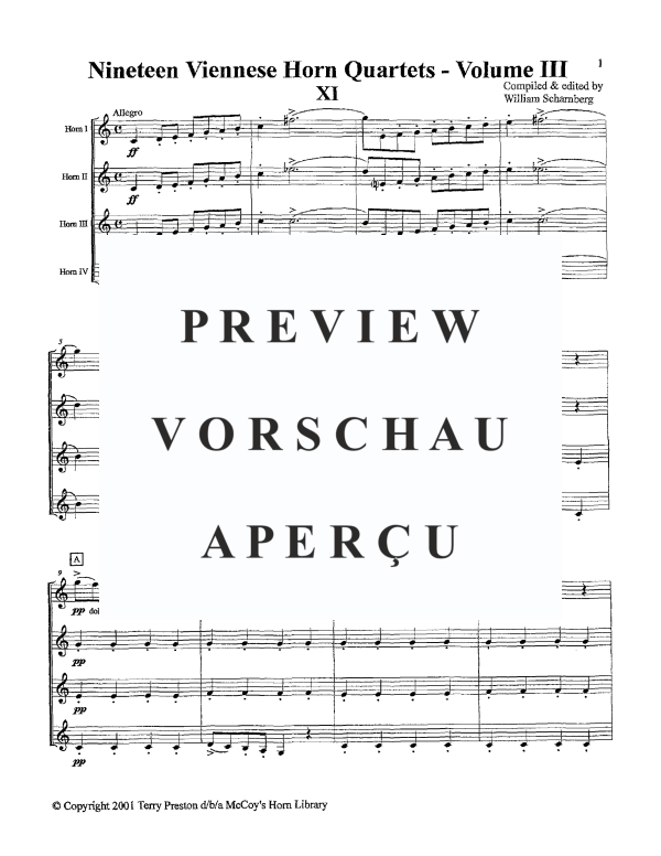 Produktgalerie: Seite 5 von 11 19 Viennese Horn Quartets, Vol. III, , Horn Quartett