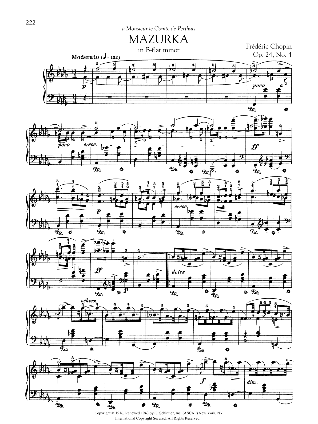 Product gallery: Page 1 of 1 Mazurka in B-flat minor, Op. 24, No. 4, Frédéric Chopin