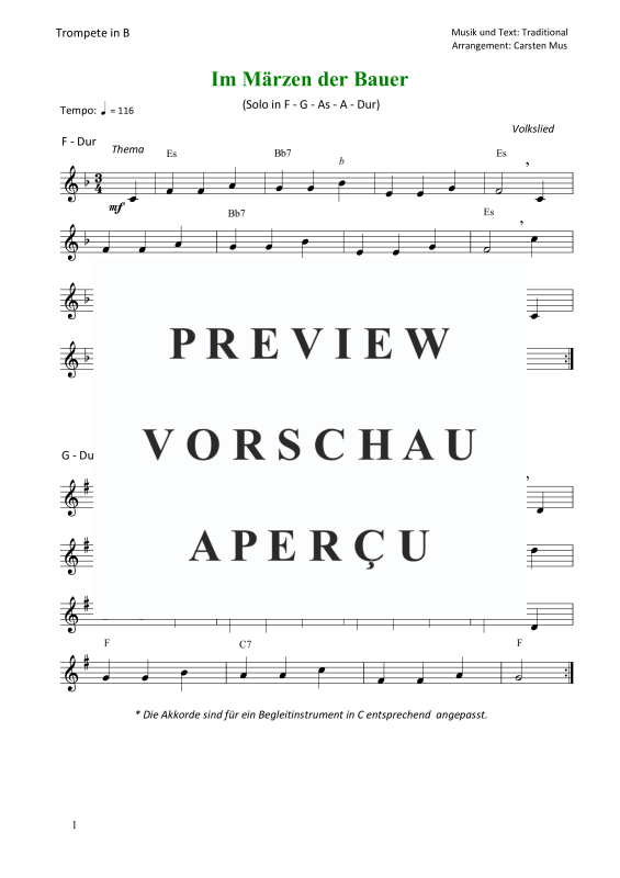 Produktbild zu: Im Märzen der Bauer Traditional