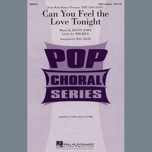 Product picture to: Can You Feel the Love Tonight (from The Lion King) (arr. Mac Huff)